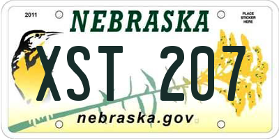 NE license plate XST207