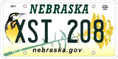 NE license plate XST208