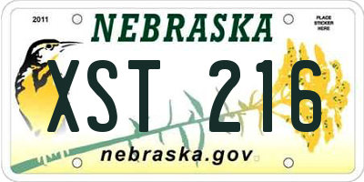 NE license plate XST216