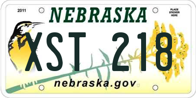 NE license plate XST218