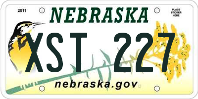 NE license plate XST227