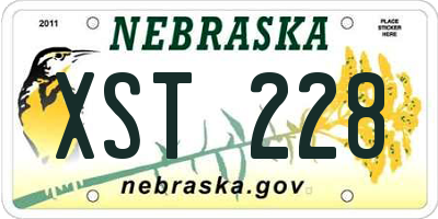 NE license plate XST228