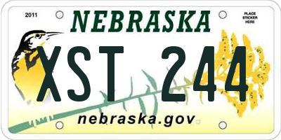NE license plate XST244