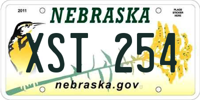 NE license plate XST254