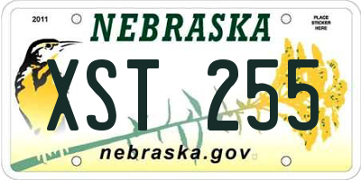NE license plate XST255