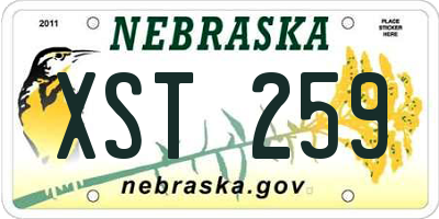 NE license plate XST259