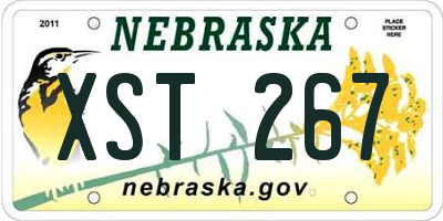 NE license plate XST267