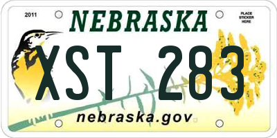 NE license plate XST283