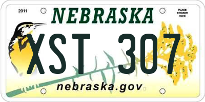 NE license plate XST307