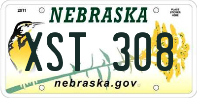 NE license plate XST308