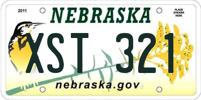 NE license plate XST321