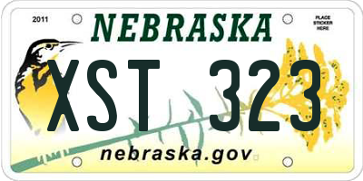 NE license plate XST323