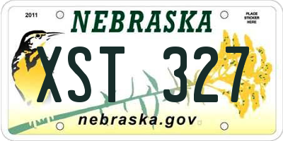 NE license plate XST327