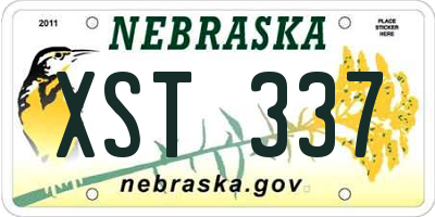 NE license plate XST337