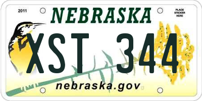 NE license plate XST344