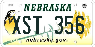 NE license plate XST356
