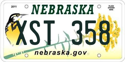 NE license plate XST358
