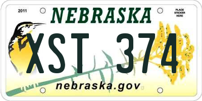 NE license plate XST374