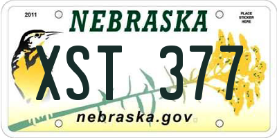 NE license plate XST377