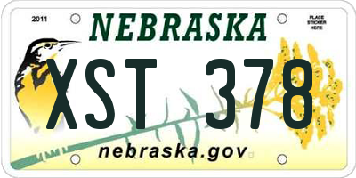 NE license plate XST378