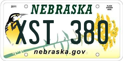 NE license plate XST380