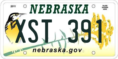 NE license plate XST391