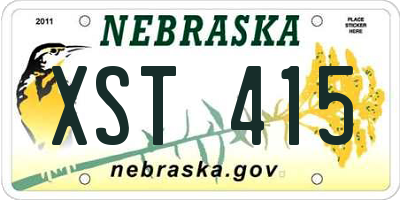 NE license plate XST415