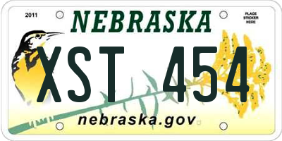 NE license plate XST454