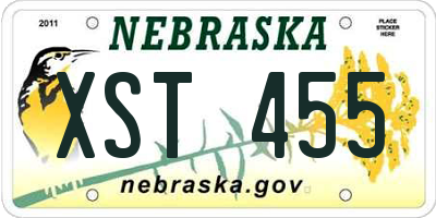NE license plate XST455