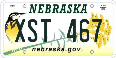 NE license plate XST467