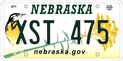 NE license plate XST475
