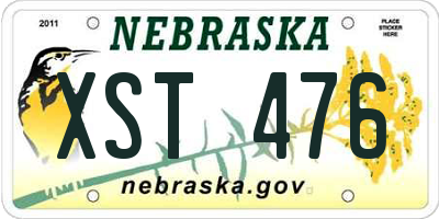 NE license plate XST476