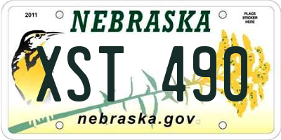 NE license plate XST490