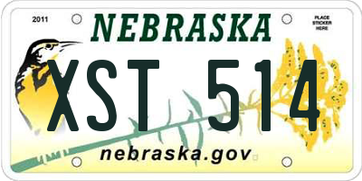 NE license plate XST514