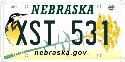 NE license plate XST531