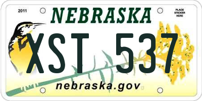 NE license plate XST537