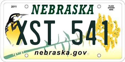 NE license plate XST541