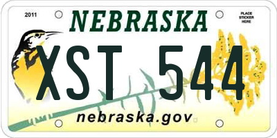 NE license plate XST544