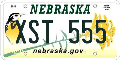 NE license plate XST555