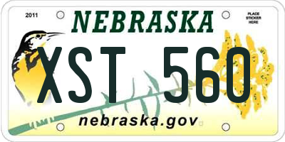 NE license plate XST560