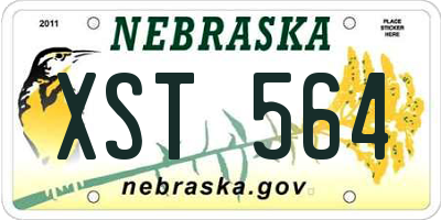 NE license plate XST564