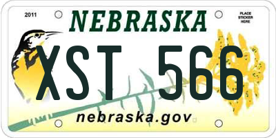 NE license plate XST566