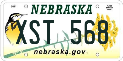 NE license plate XST568