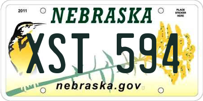 NE license plate XST594