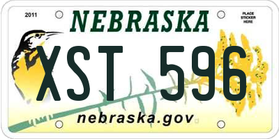 NE license plate XST596