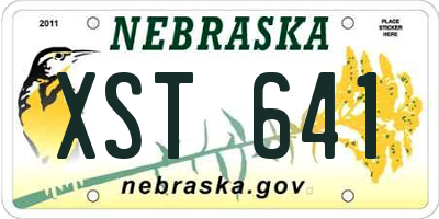 NE license plate XST641