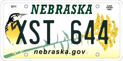 NE license plate XST644