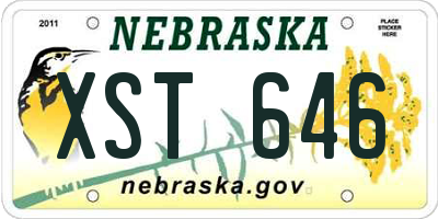 NE license plate XST646