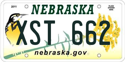 NE license plate XST662