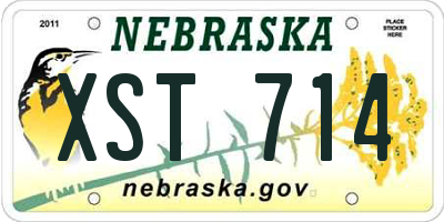 NE license plate XST714